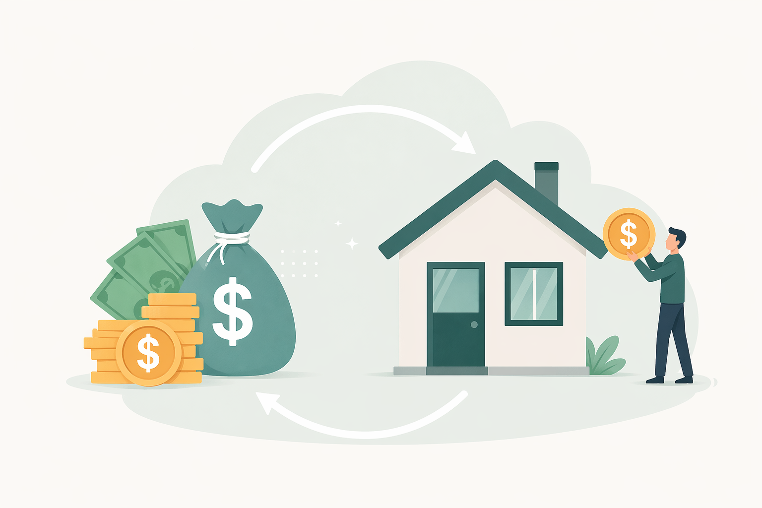 資金媒合流程輔助插畫