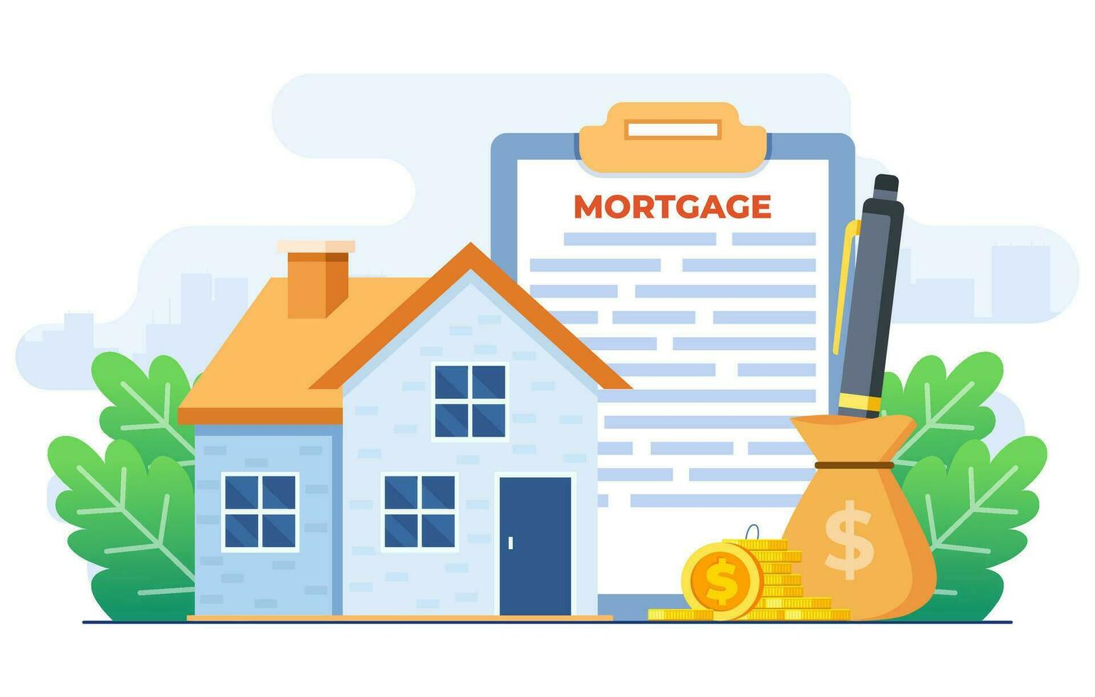 房屋貸款服務說明插畫